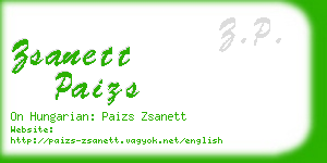 zsanett paizs business card